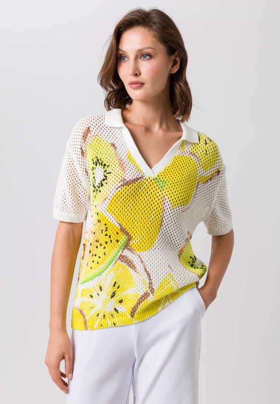 Stricktop mit Frucht-Print von TUZZI