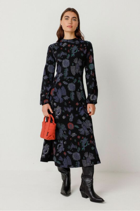 Langärmliges Puff-Ärmel Kleid Kamila von SKFK