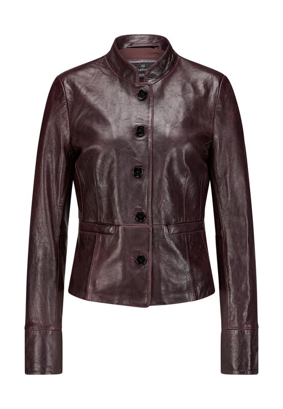 Weinrote Damen-Lederjacke Größe 42
