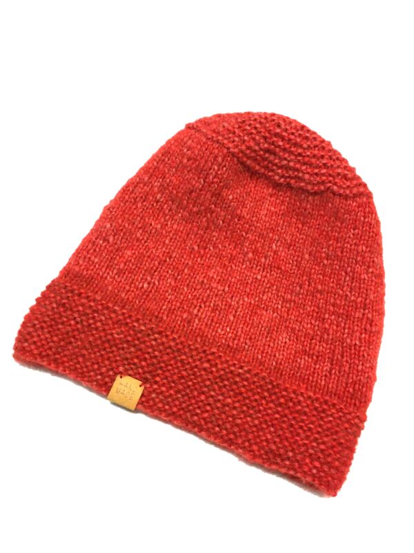 Von Hand gestrickte flauschige Woll- Mütze