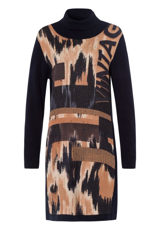 Strickkleid mit Frontmotiv und Nieten VON TUZZI