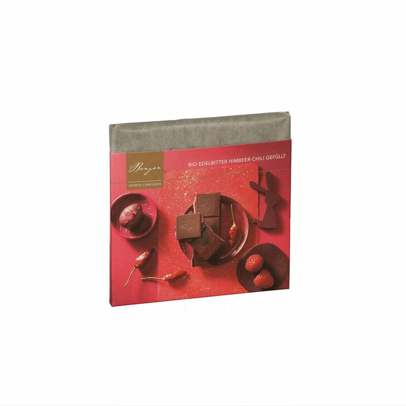 BIO Schokoladentafel Edelbitter Himbeer-Chili gefüllt, 100 g