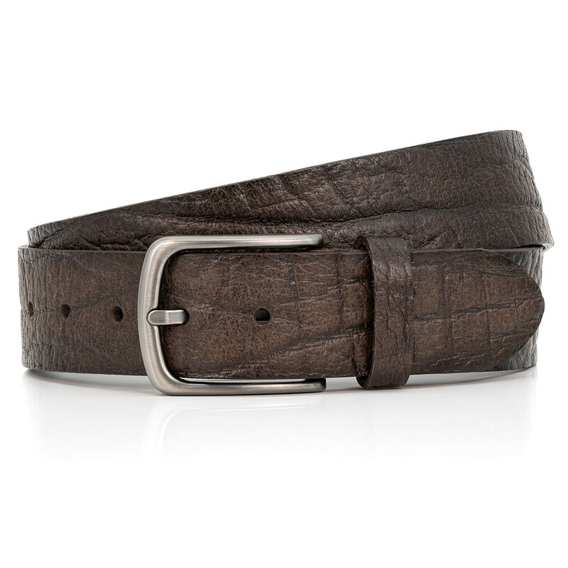 Genarbter Ledergürtel LINDENMANN in Dunkelbraun