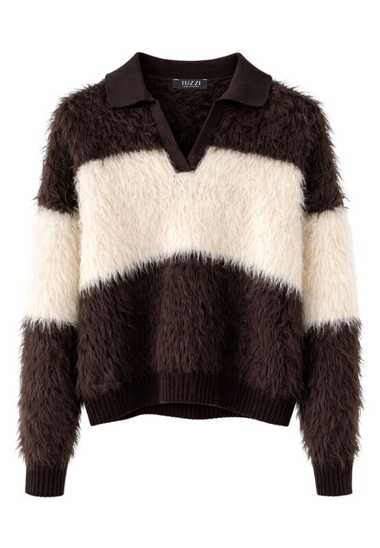 Wuschel-Pulli mit Rippbündchen von TUZZI