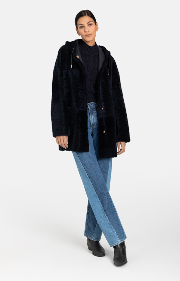 Phoebe schwarze leichte Wendejacke mit Kapuze Gr. 40