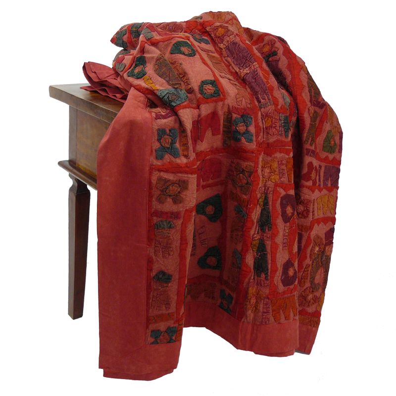 Kleine Decke 'Patchwork' rot