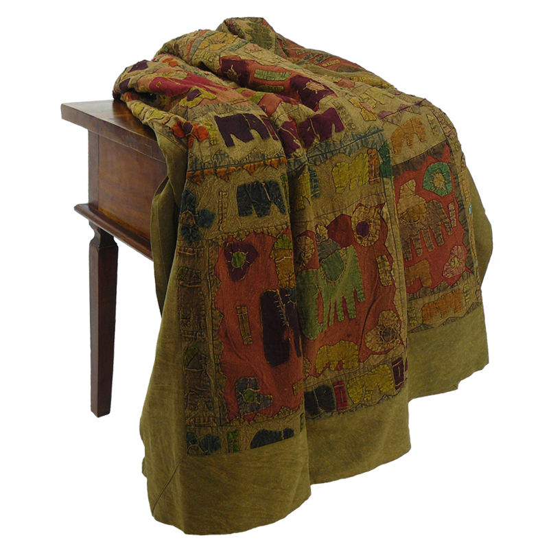 Kleine Decke 'Patchwork' braun