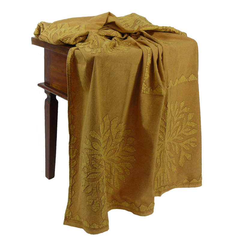 Kleine Decke 'Lebensbaum' ocker