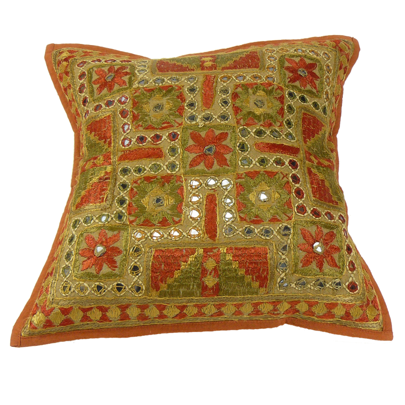 Kharak-Kissen - Oliv-Bunt